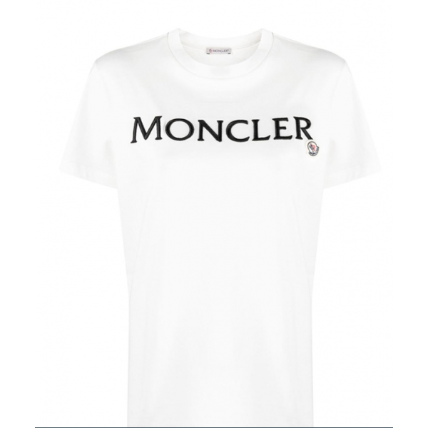 [몽클레어] 8A00009 84720 001 로고 패치 폴로 티셔츠 화이트 여성 티셔츠