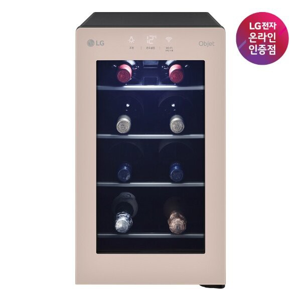 [LG전자] DIOS(디오스) 와인셀러 오브제컬렉션 8병 [클레이브라운/W0082GCB] > 주방가전 